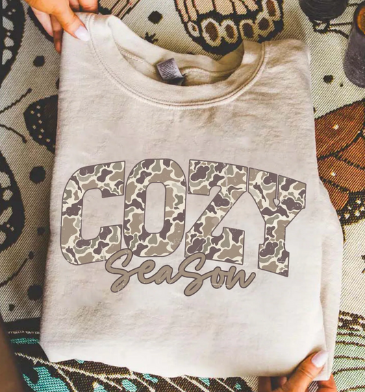 Cozy Season CAMO Crewneck